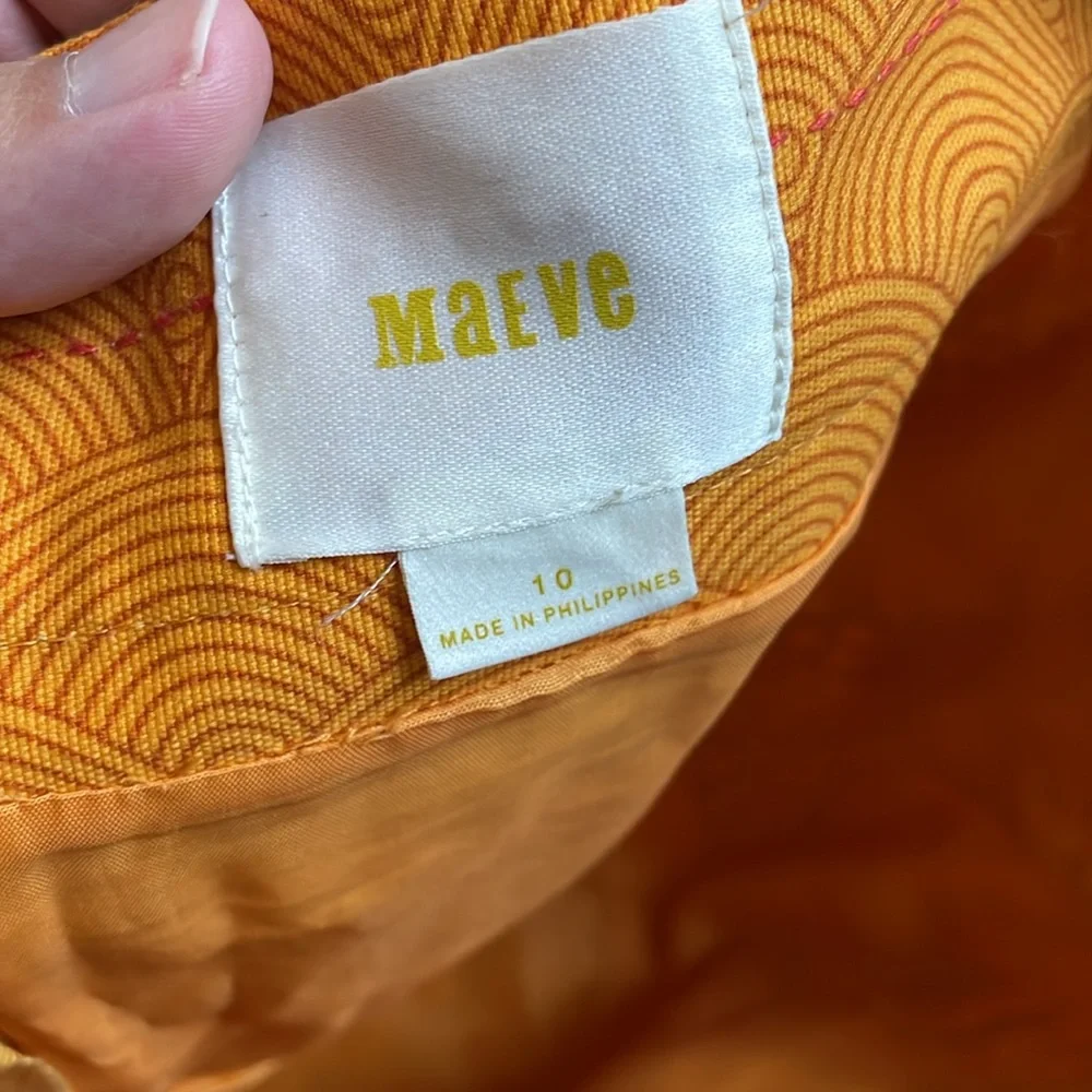 Maeve Orange and Black Patterned Skirt - Picture 5 of 6